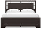 Covetown California King Panel Bed with Mirrored Dresser