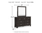 Covetown King Panel Bed with Mirrored Dresser