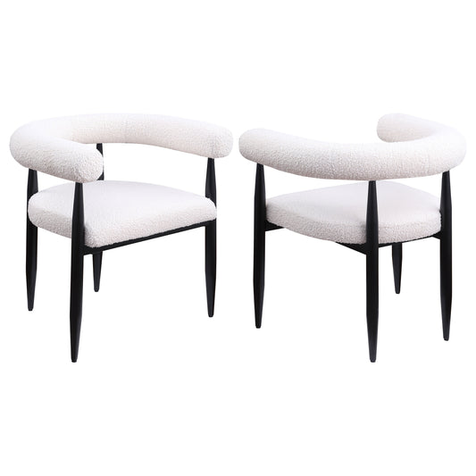 Camden Boucle Upholstered Dining Side Chair Cream (Set of 2)