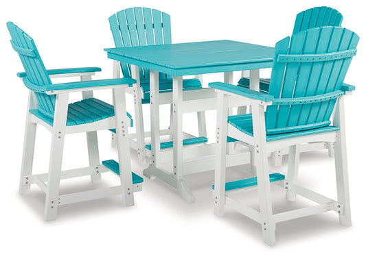 Ashley Express - Eisely Outdoor Counter Height Dining Table and 4 Barstools