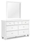 Fortman California King Panel Bed with Mirrored Dresser, Chest and Nightstand