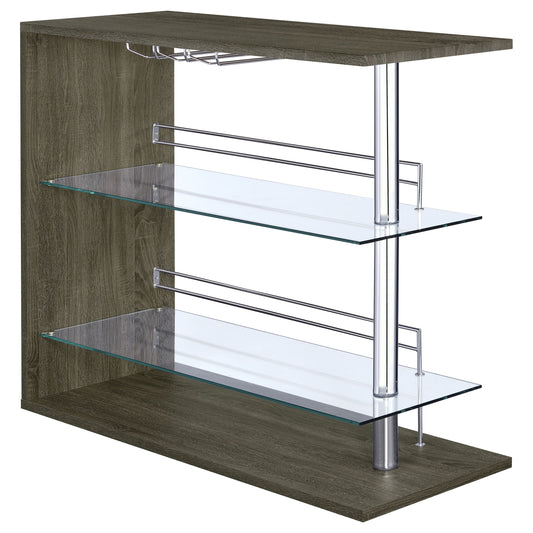 Prescott Rectangular 2-shelf Bar Unit Grey