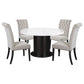 Sherry 5-piece Round Dining Set with Sand Velvet Chairs