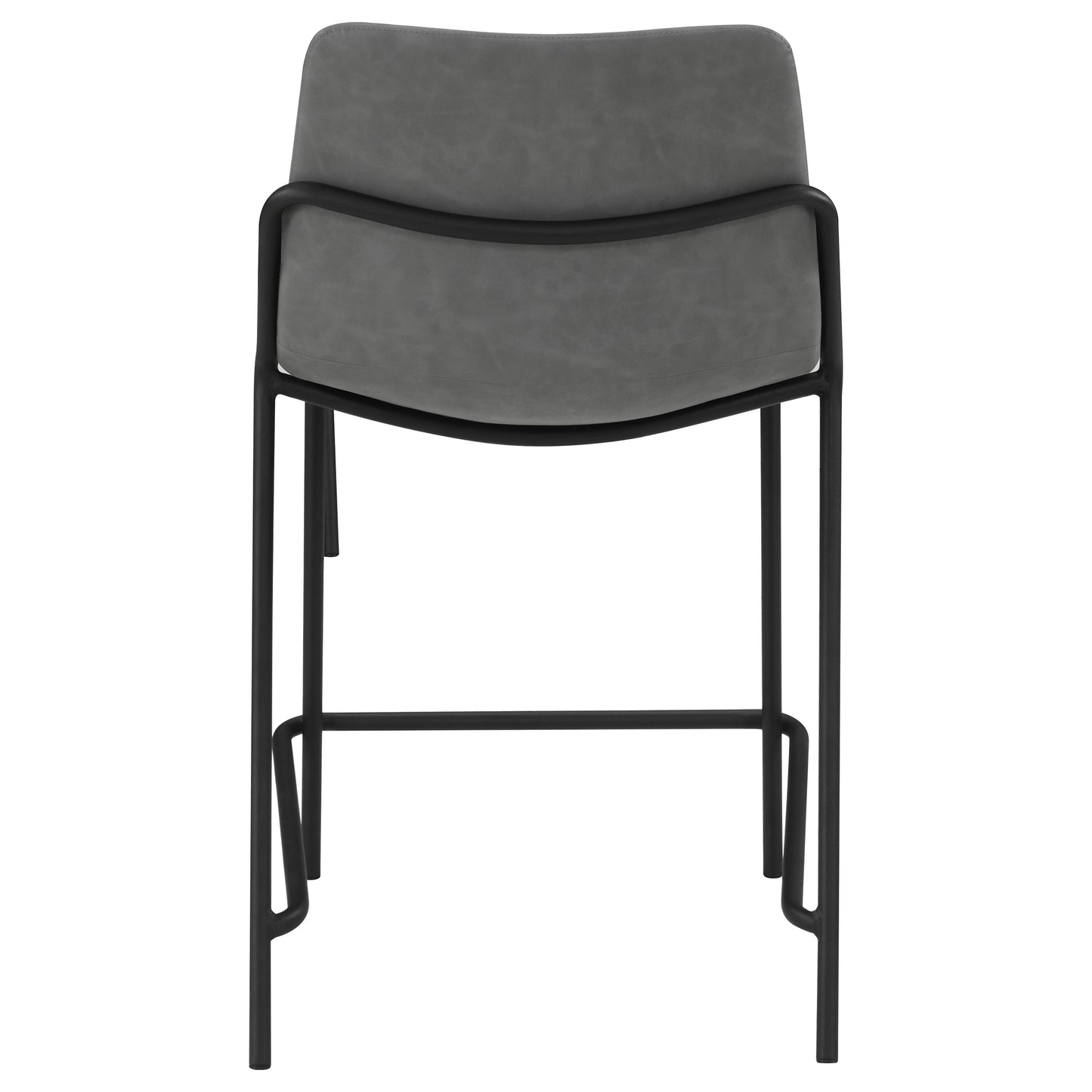 Earnest Solid Back Upholstered Counter Height Stools Grey and Black (Set of 2)