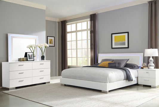 Felicity 4-piece Queen Bedroom Set White High Gloss