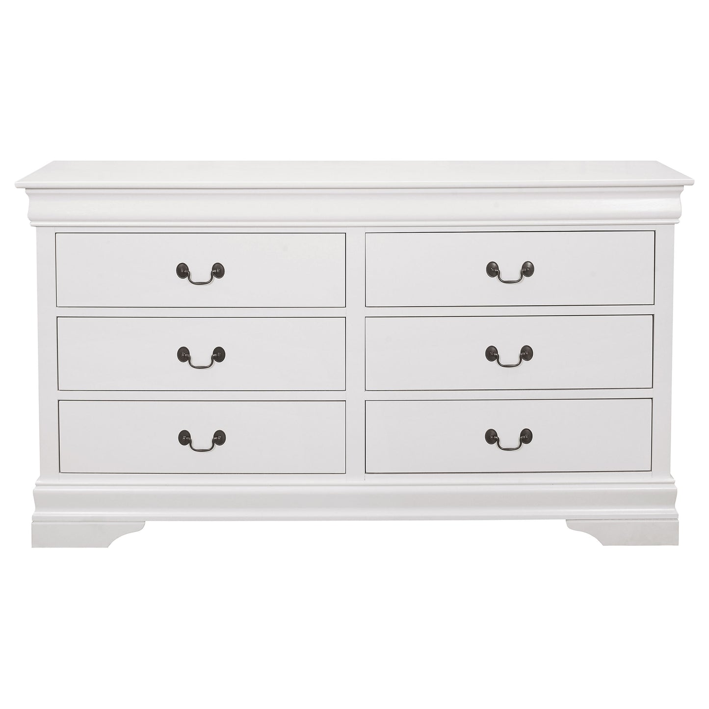 Louis Philippe 6-drawer Dresser White