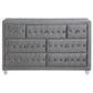 Deanna 7-drawer Upholstered Dresser Grey