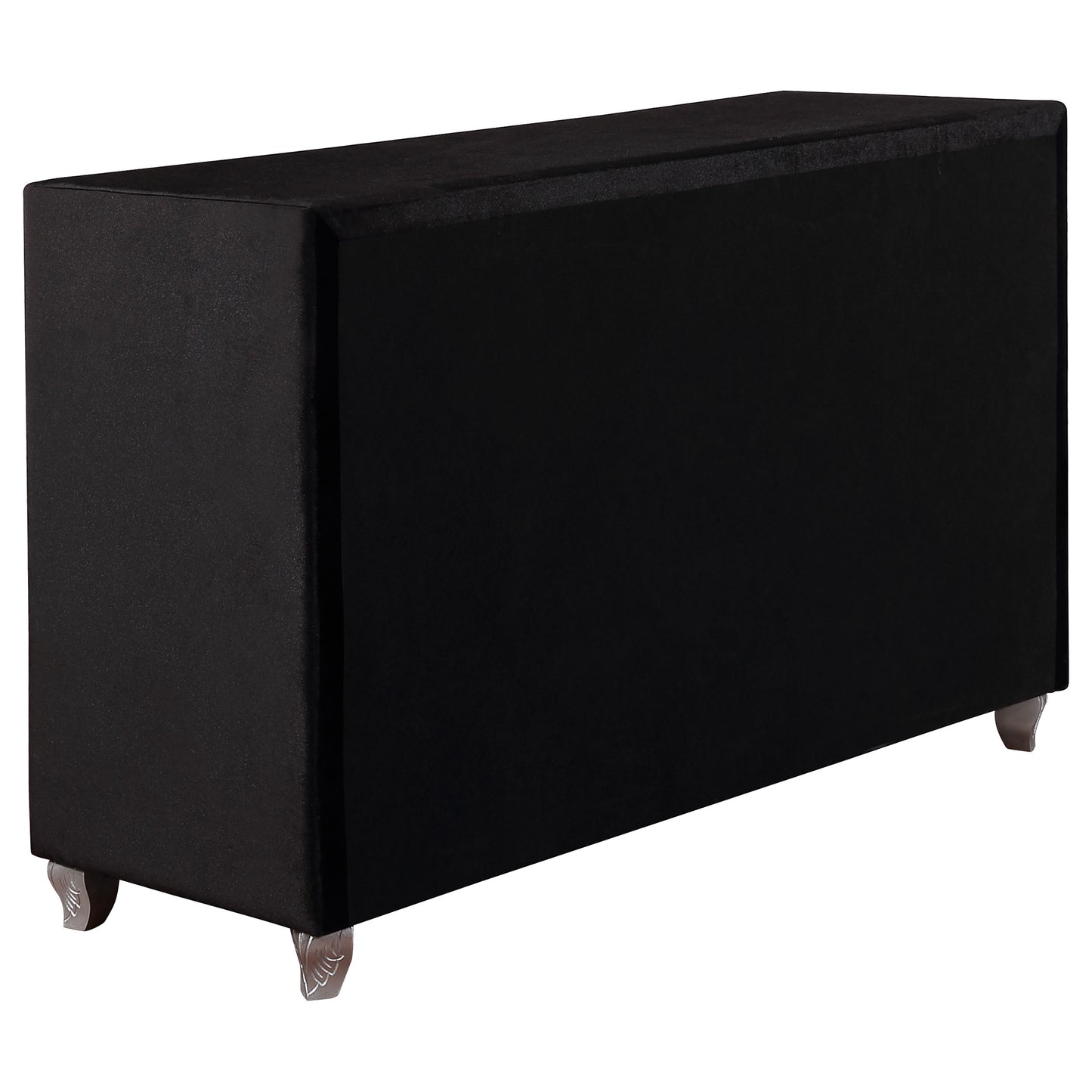 Deanna 7-drawer Upholstered Dresser Black