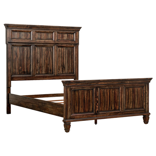 Avenue Wood Queen Panel Bed Weathered Burnished Brown