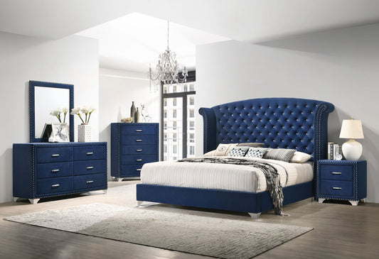 Melody 4-piece Queen Bedroom Set Pacific Blue