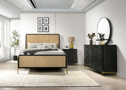 Arini 4-piece Eastern King Bedroom Set Black and Natural