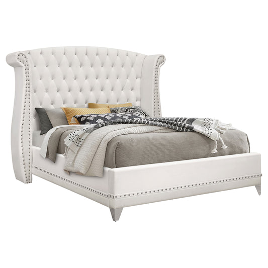 Barzini Upholstered Queen Wingback Bed White