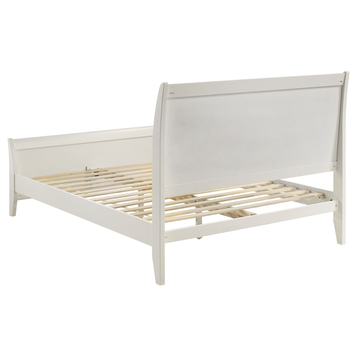 Selena Wood Full Panel Bed Cream White