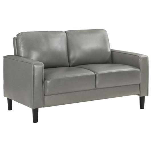 Ruth Upholstered Track Arm Loveseat Grey