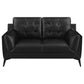 Moira Upholstered Tufted Loveseat with Track Arms Black