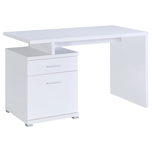Irving 2-drawer Office Desk with Cabinet White