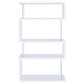 Emelle 4-tier Bookcase White and Clear