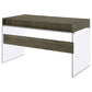 Dobrev 2-drawer Writing Desk Weathered Grey and Clear