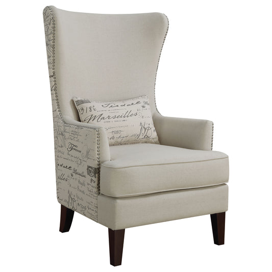 Pippin Upholstered High Wingback Accent Chair Cream